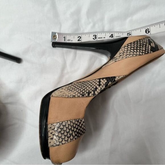 Giuseppe Zanotti Design Peep Toe High Heel Pumps Size 37 Snake Print leather - Picture 10 of 15
